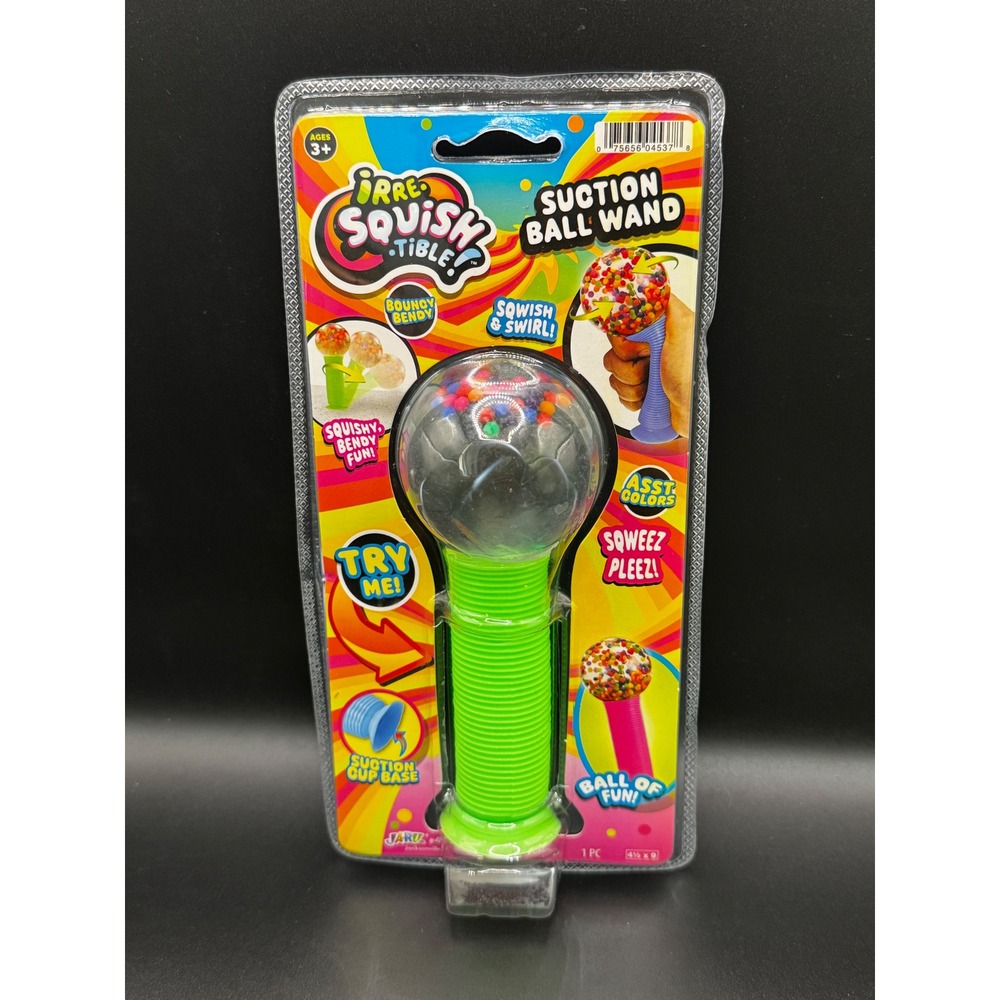 Ja-Ru Irre-Squish-Tible Suction Ball Wand Fidget Toy Green Squishy Sensory Ball